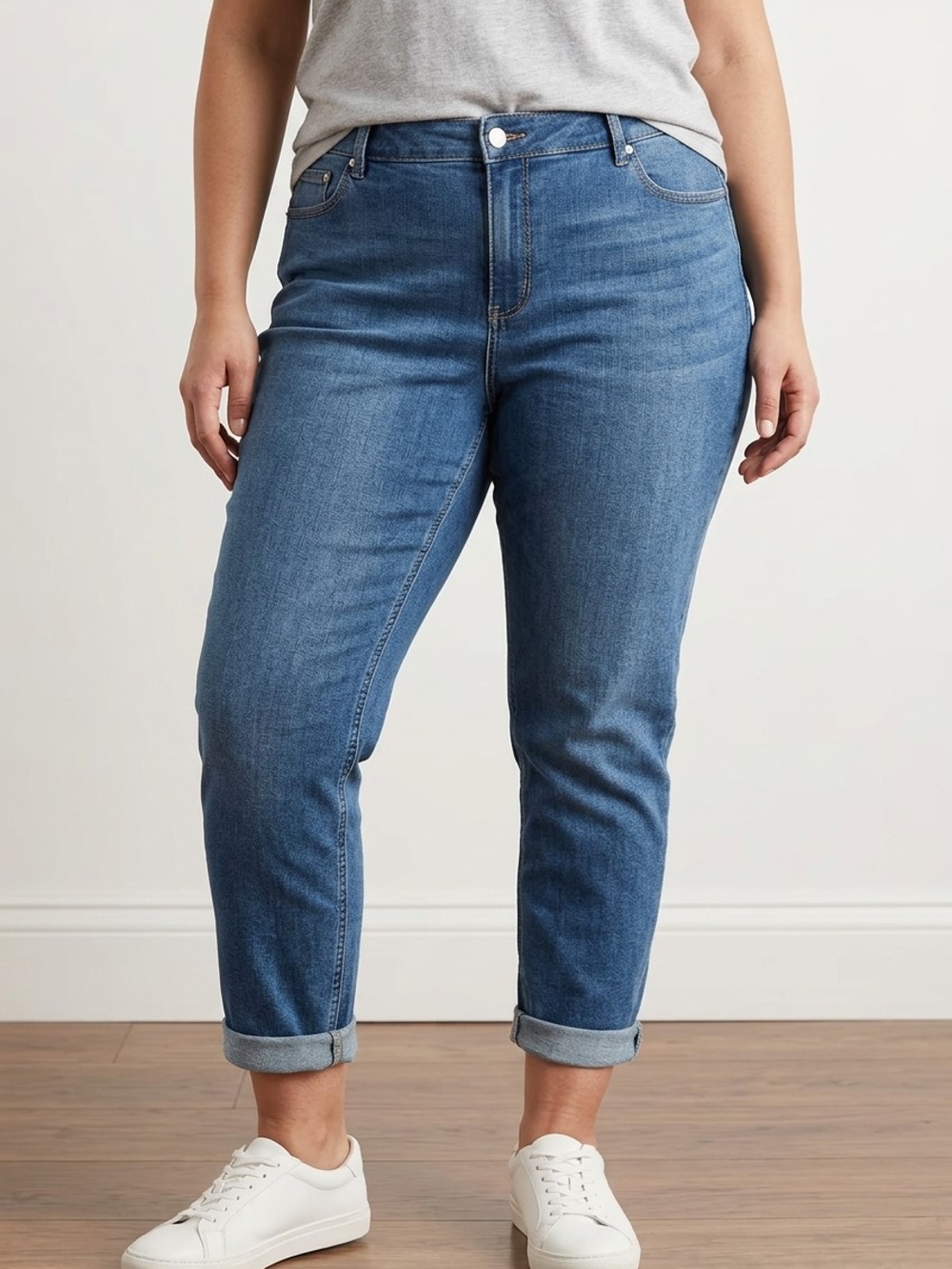 Seven7 Blue Denim Ankle Jeans High Rise